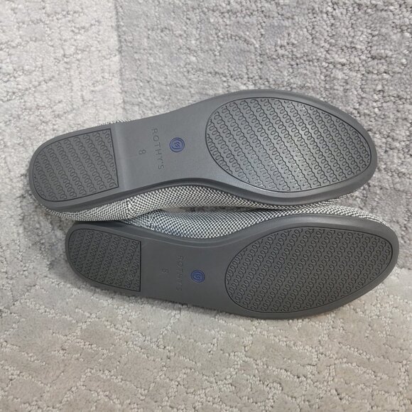 Rothy's The Flat Womens US 8 Shale Ribbon Yellow Stripe Round Toe Ballet Shoes - Picture 8 of 12